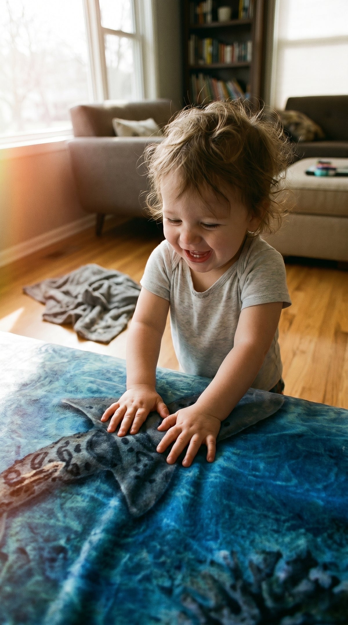 
Shark blanket with a little girl standing by her BlanketPal/, feeling just how soft the fleece is.

best gift , best toy, trending toys, blanket, best kid's blanket, unique toy, 3 dimensional blankets,  three dimensional blanket, softest blanket, best gift ever, holiday gift, best present, birthday gift, Christmas gift, Chanukah gift, special memory, a blanket and a toy, endless fun, bedtime, playtime, naptime, shark blanket