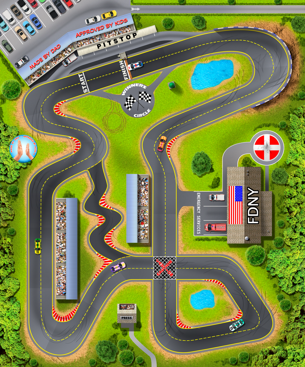 Play Sleep and Go Race Track & Emergency Services (Baby, 30"x40")