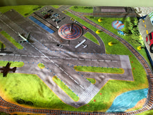 Load image into Gallery viewer, Rustic Soho - Planes &amp; Trains at the Terminals (Throw or Twin XL)