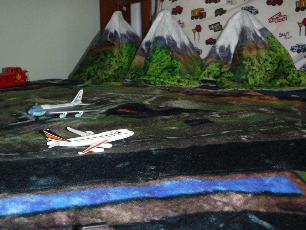 Rustic Soho - Planes & Trains at the Terminals (Throw or Twin XL)