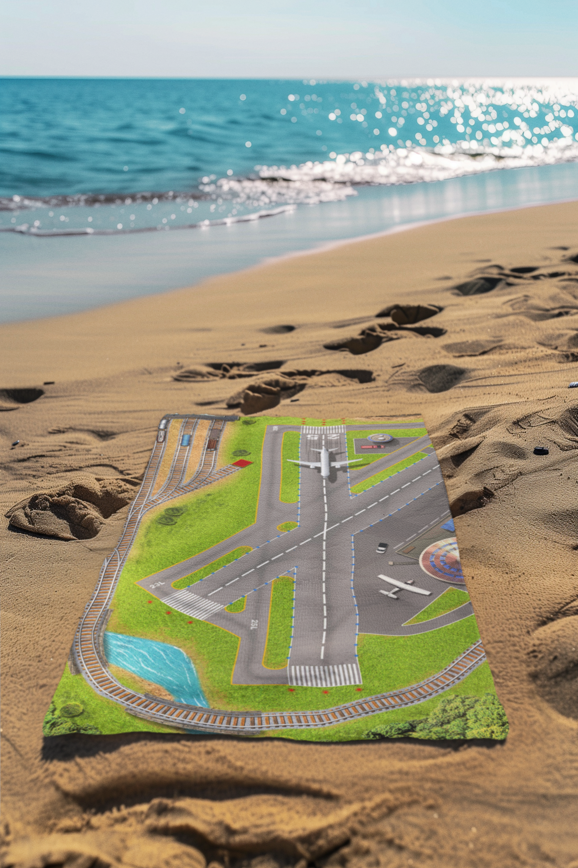 Towel-Pal™ Landing at the Beach (37" × 22")