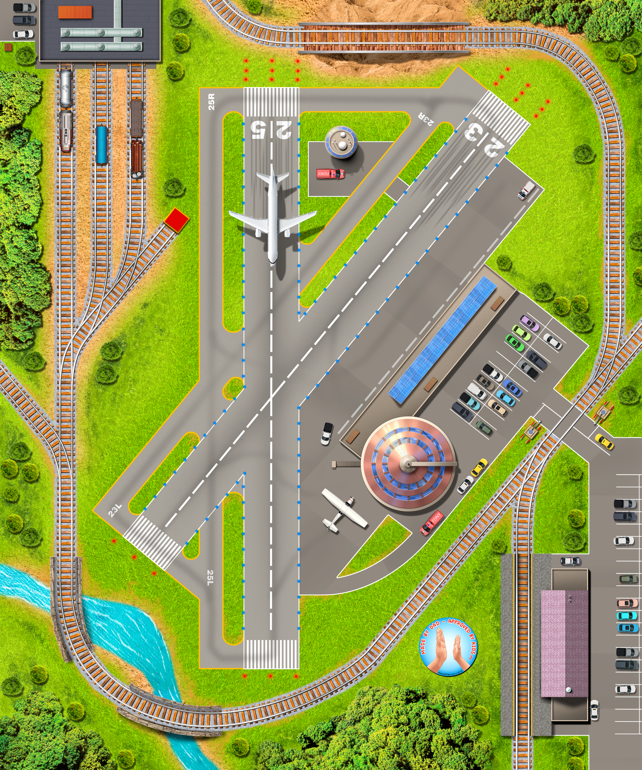 Rustic Soho - Planes & Trains at the Terminals (Throw or Twin XL)