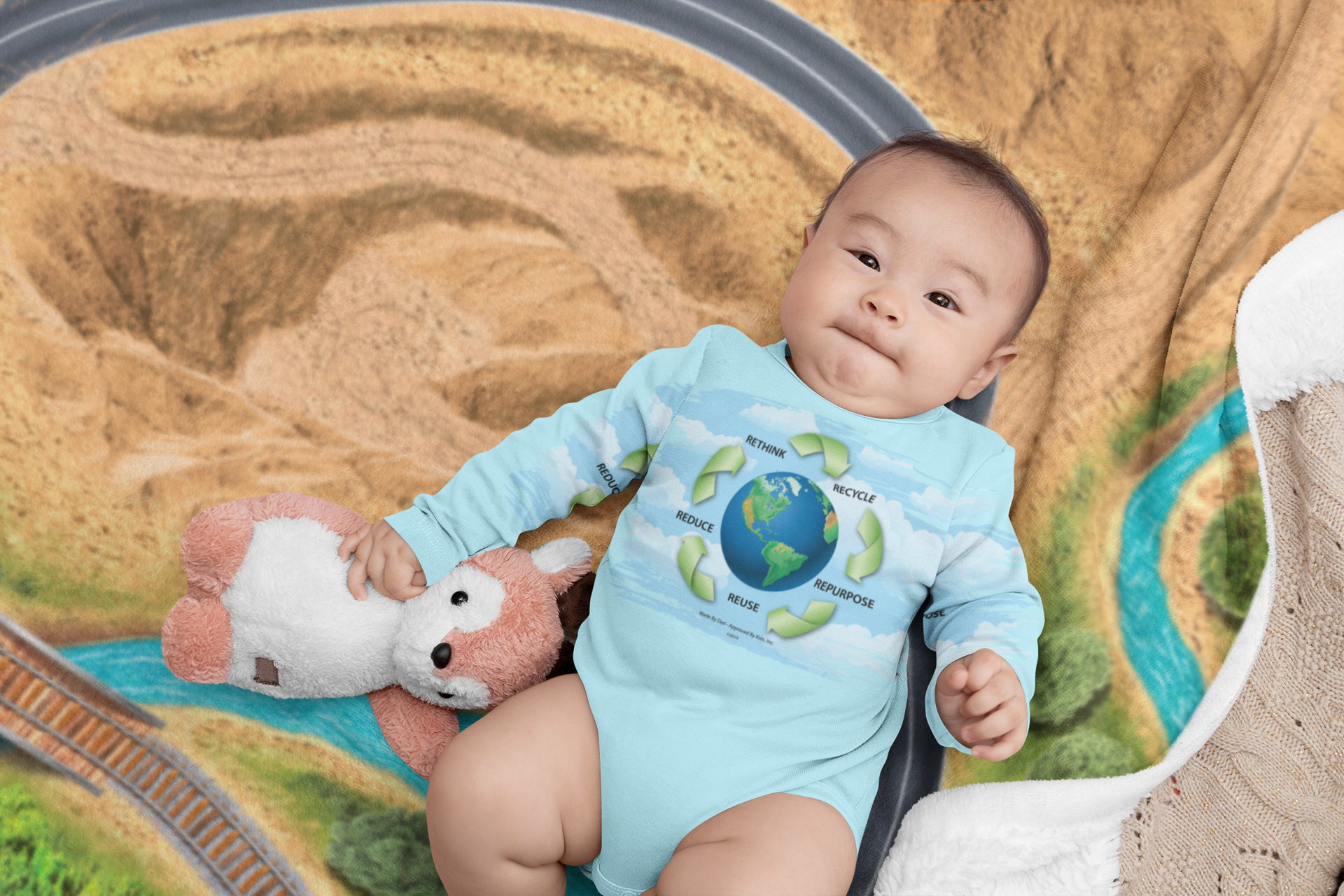 Play Sleep and Go - Outdoor Adventure with Rails, Rivers & Roads (Baby, 30"x40")